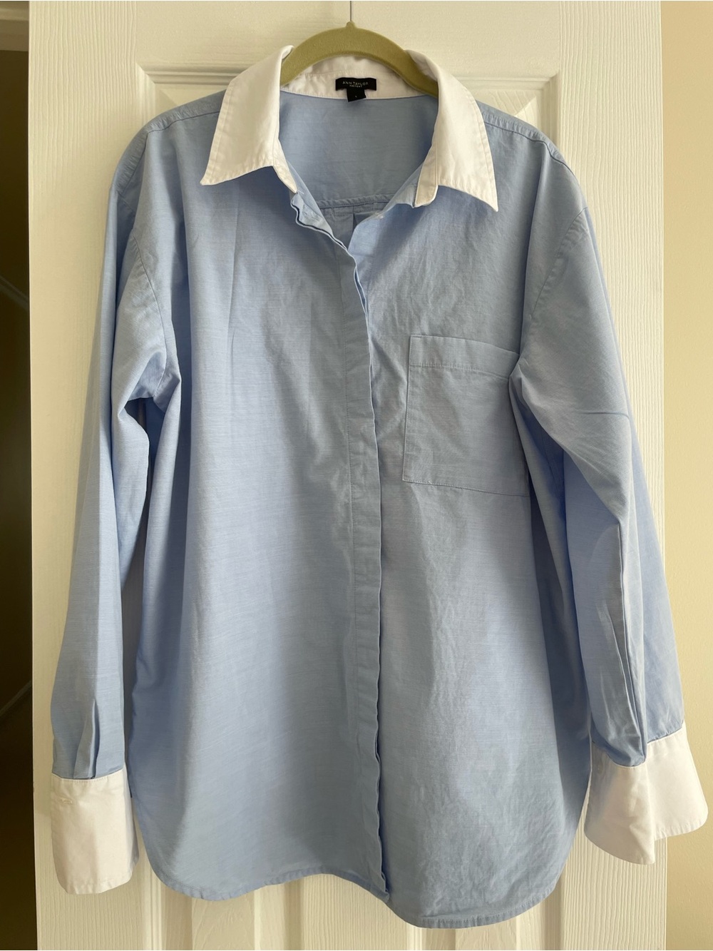 Ann Taylor Light Blue Shirt with White Collar